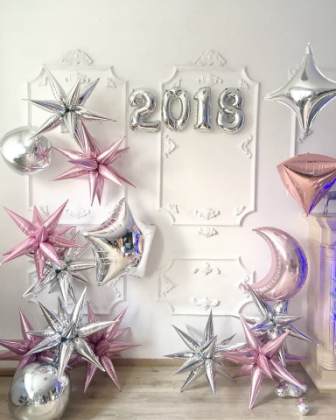 украшение шарами на новый год
